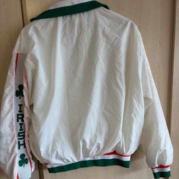 Vintage Ireland King Louie Jacket Adult L/XL White Pro Fit Bomber Nylon Shell - Picture 5 of 8